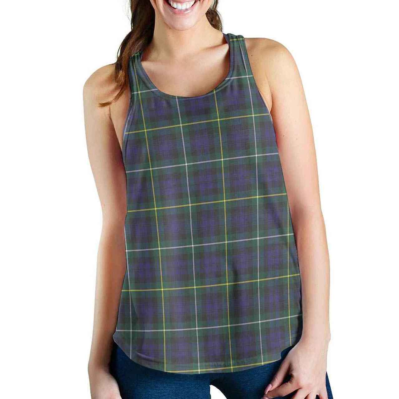 Campbell Argyll Modern Tartan Plaid Women Racerback Tank