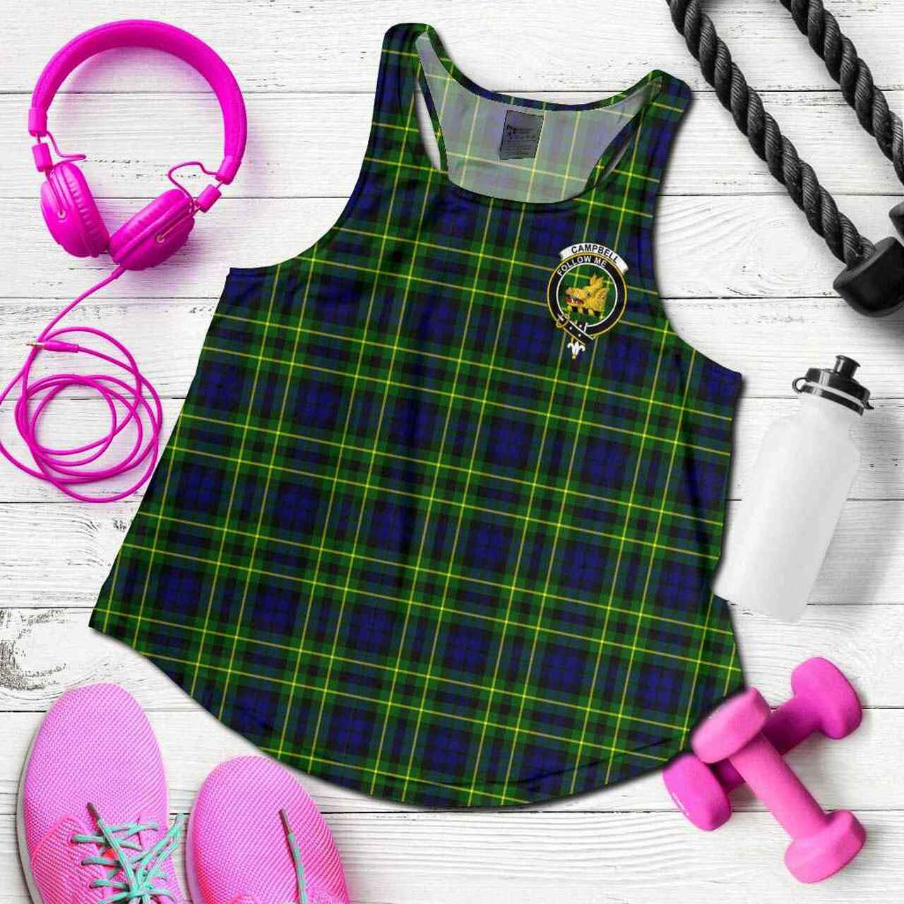 Campbell of Cawdor Tartan Crest Women Racerback Tank