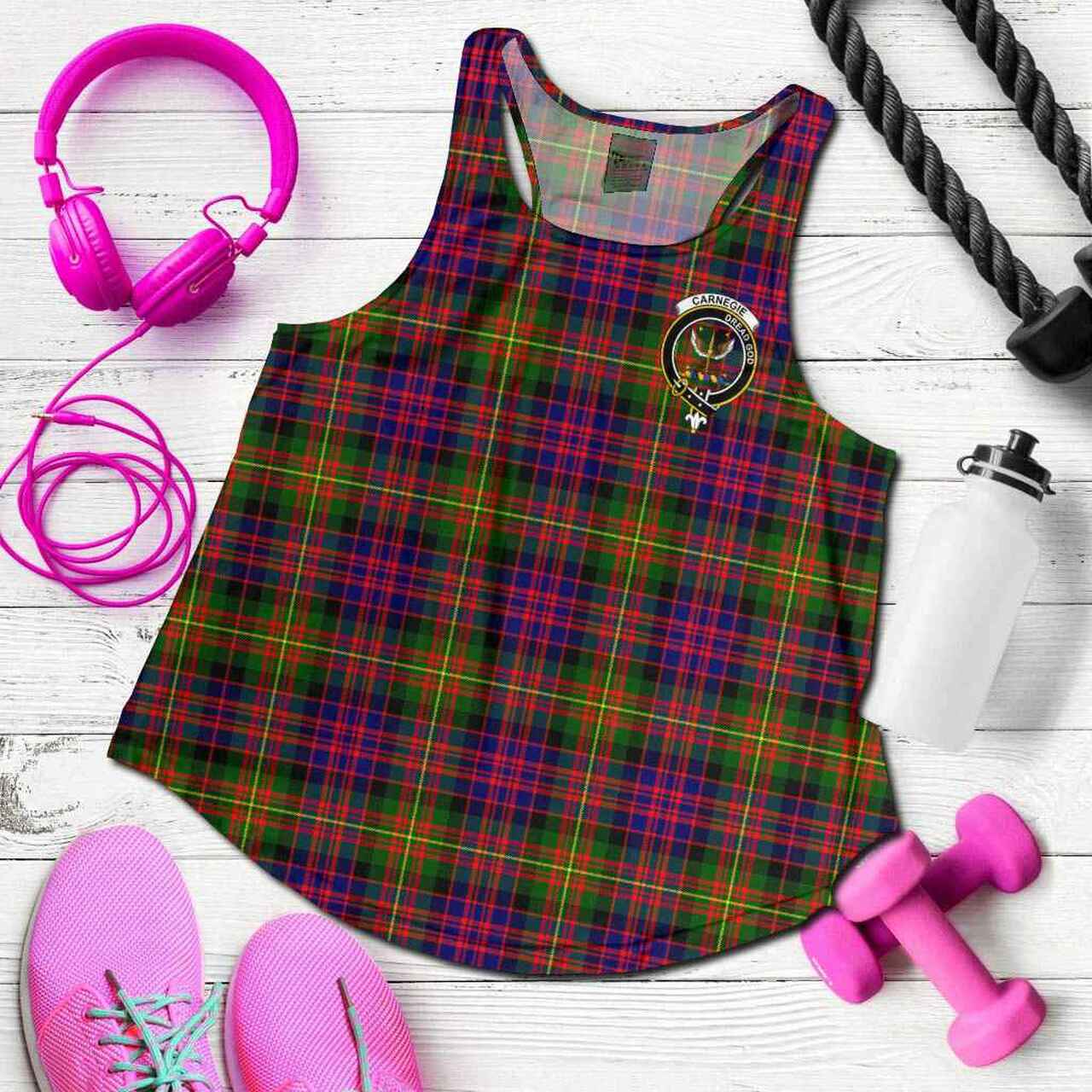 Carnegie Tartan Crest Women Racerback Tank