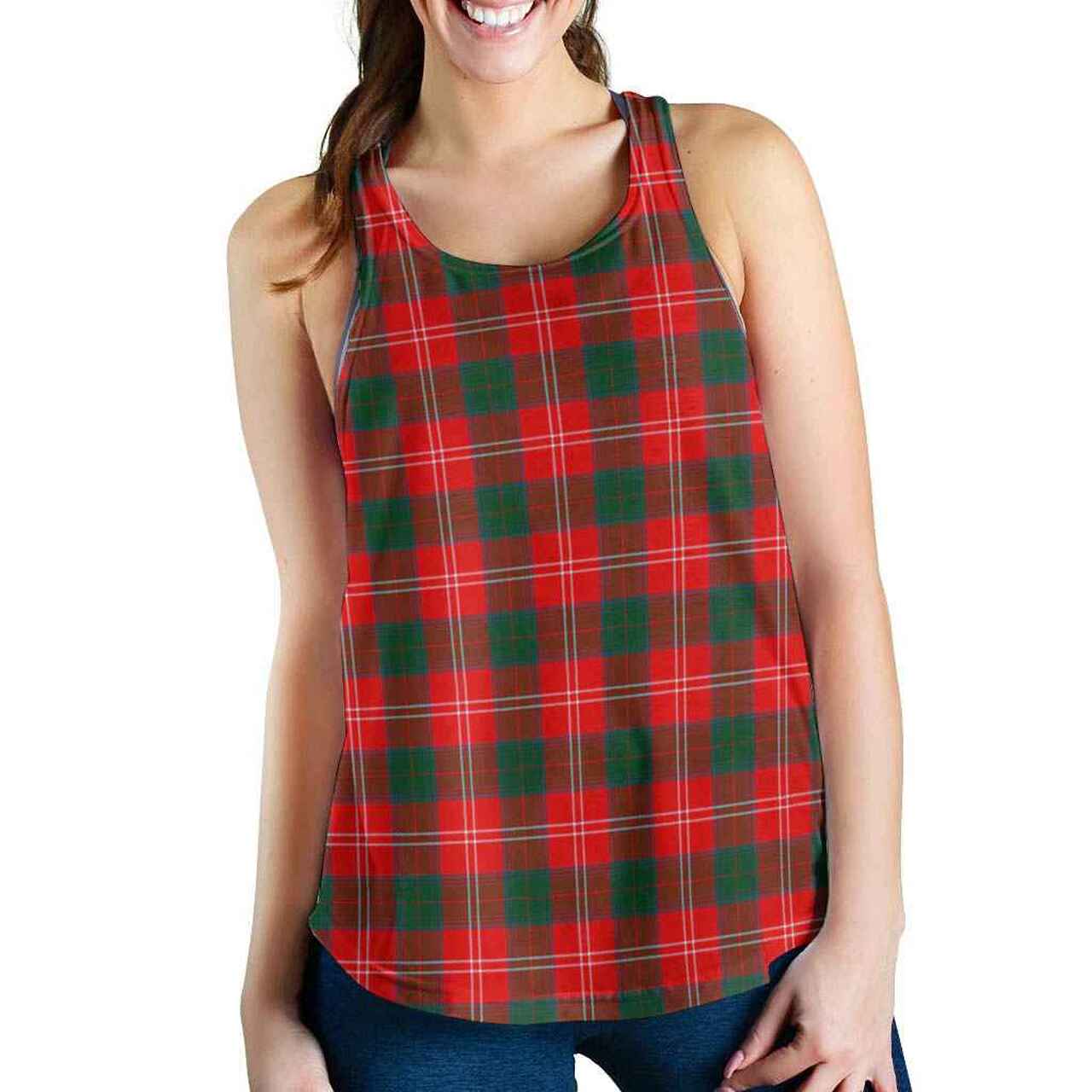 Chisholm Modern Tartan Plaid Women Racerback Tank