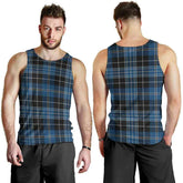 Clergy Blue Tartan Plaid Men Tank Top