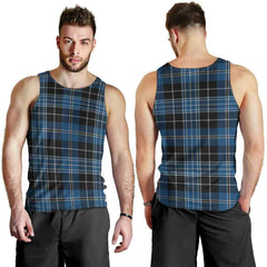 Clergy Blue Tartan Plaid Men Tank Top