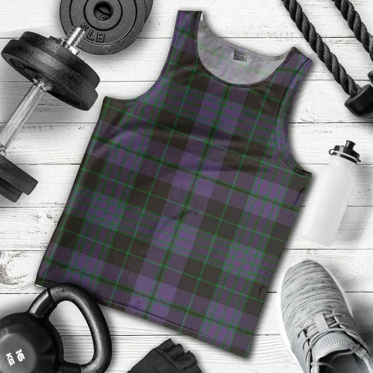 Clergy Green Tartan Plaid Men Tank Top