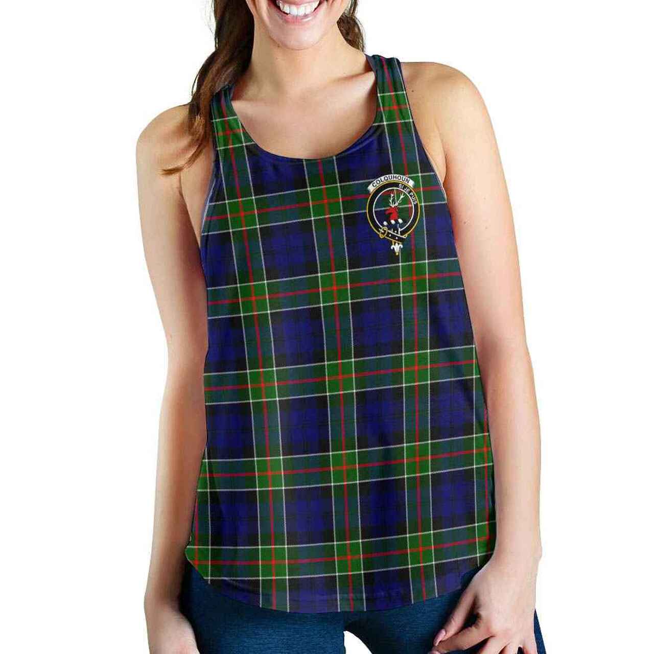 Colquhoun Tartan Crest Women Racerback Tank