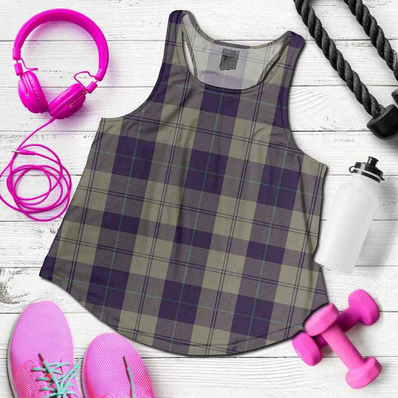 Cunningham Dress Blue Dancers Tartan Plaid Women Racerback Tank