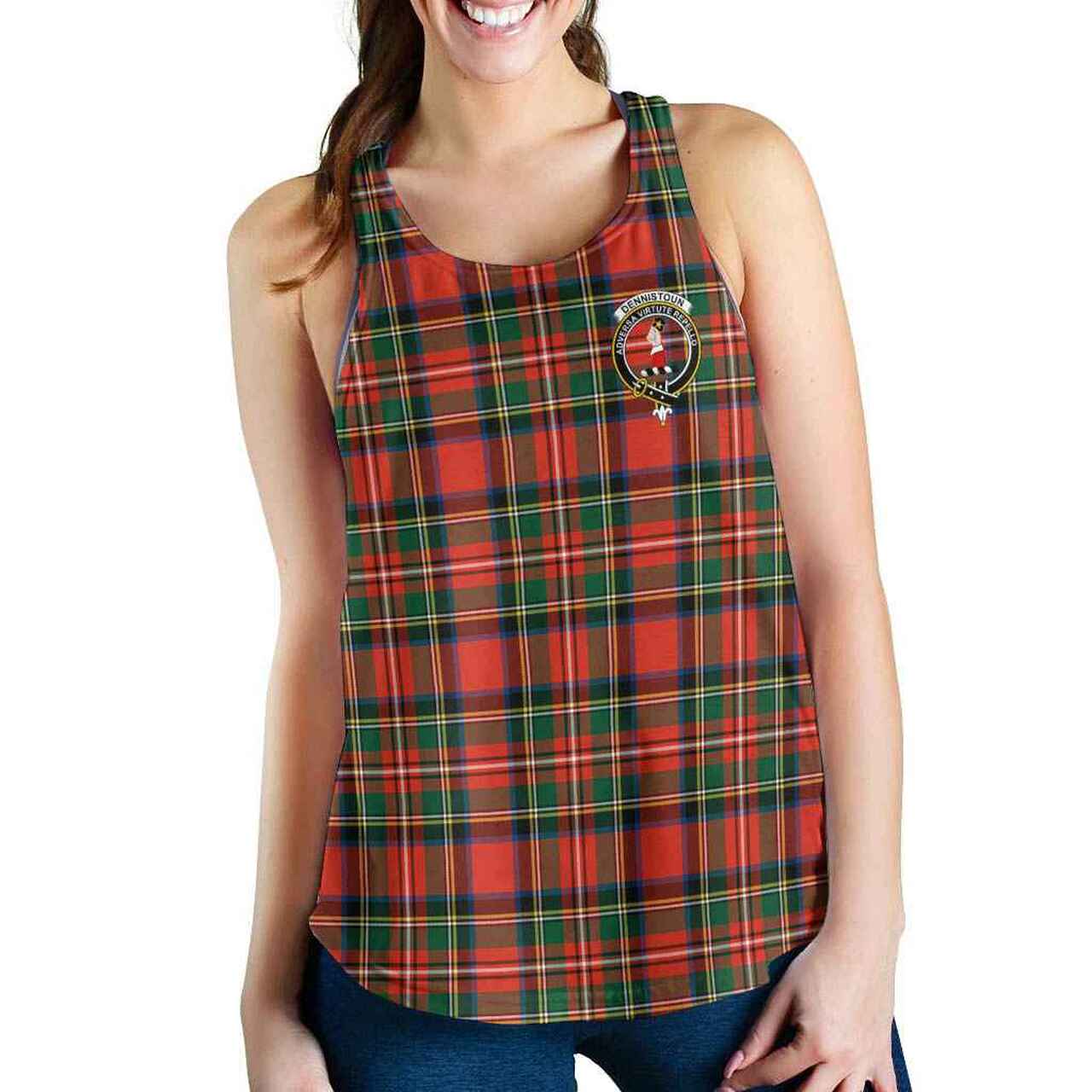 Dennistoun Tartan Crest Women Racerback Tank