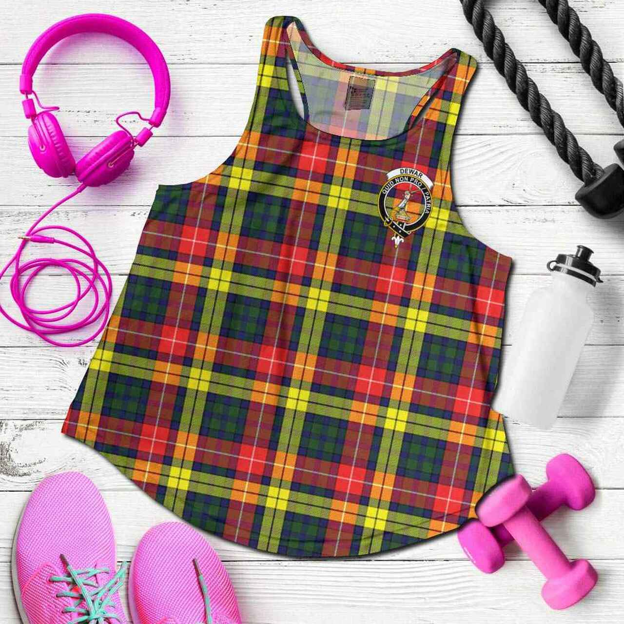 Dewar Tartan Crest Women Racerback Tank