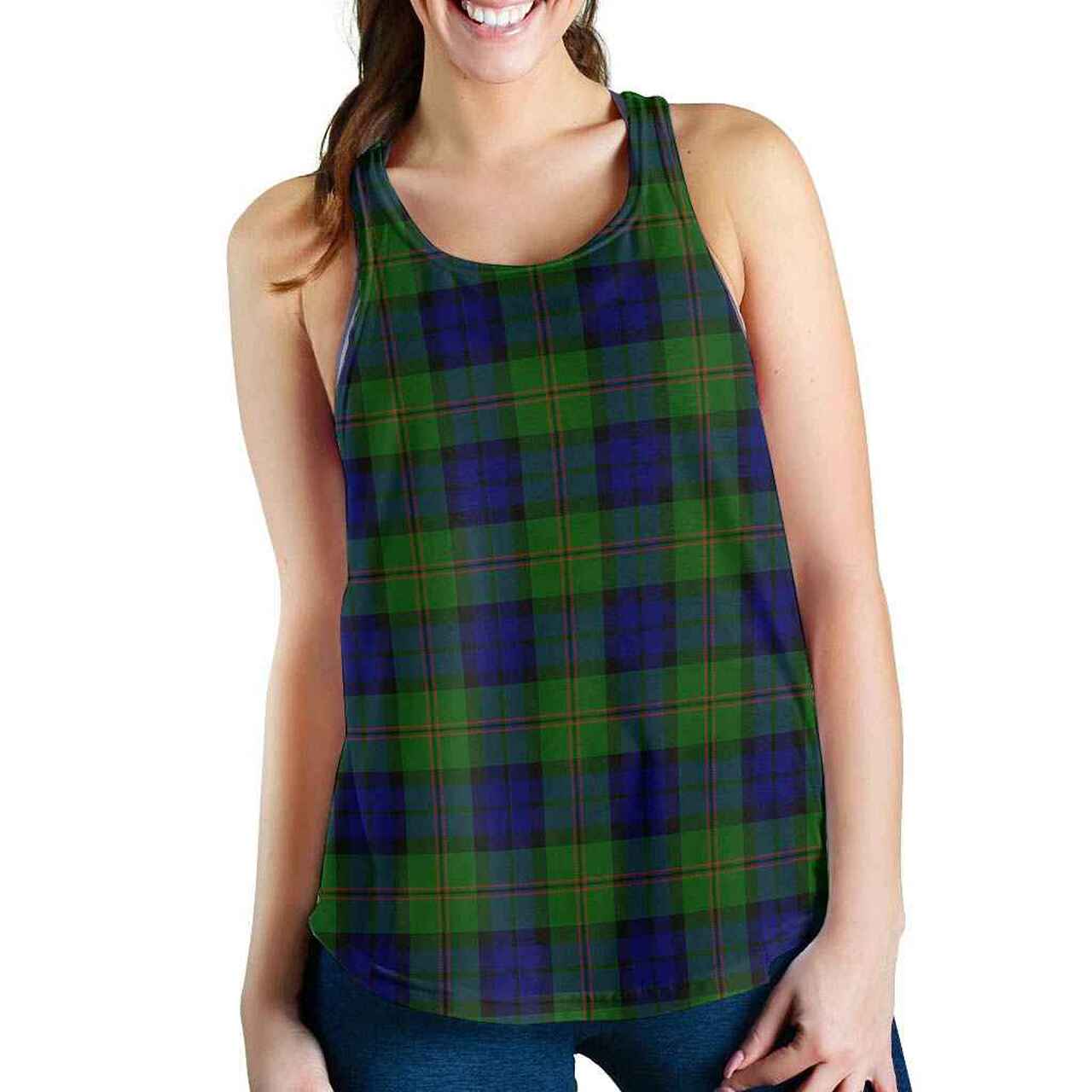 Dundas Modern Tartan Plaid Women Racerback Tank