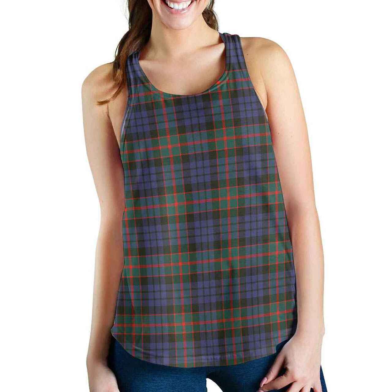 Fletcher of Dunans Tartan Plaid Women Racerback Tank