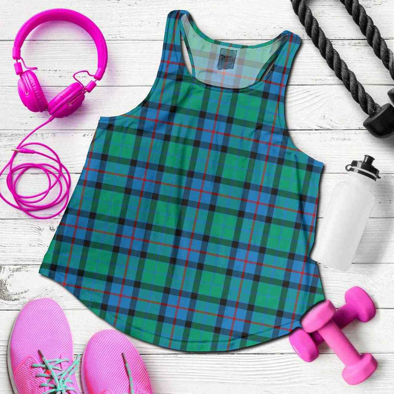 Flower of Scotland Tartan Plaid Women Racerback Tank