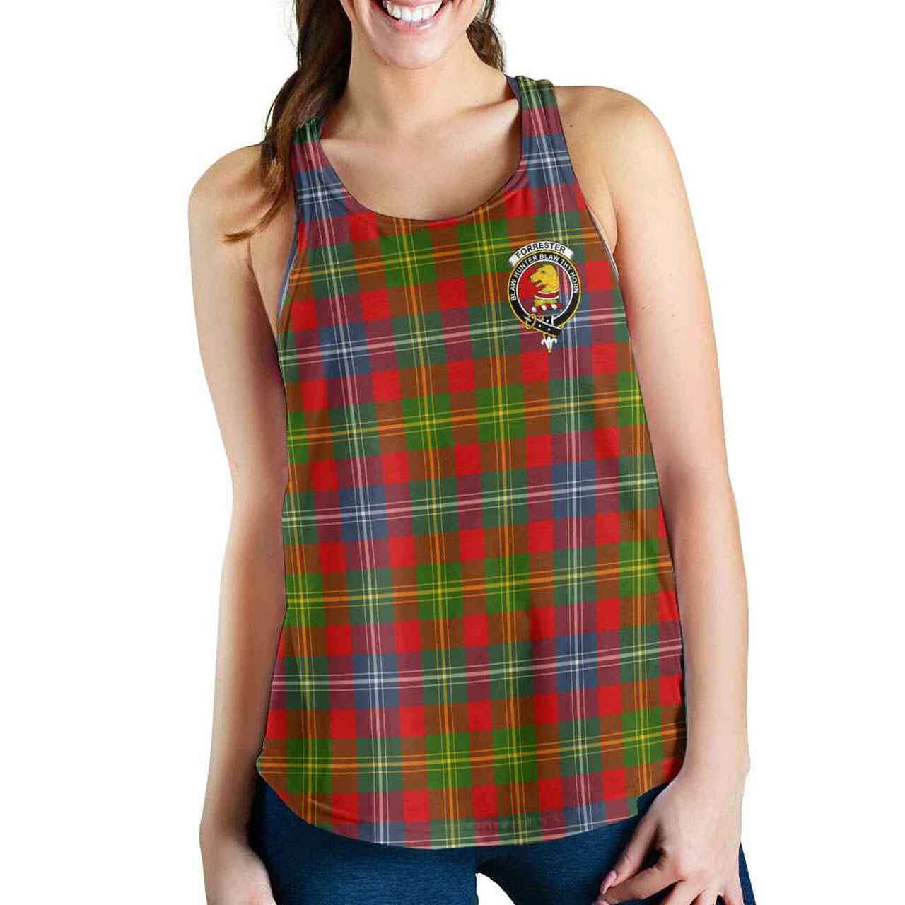 Forrester Tartan Crest Women Racerback Tank