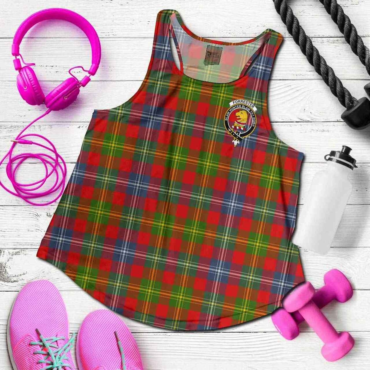 Forrester Tartan Crest Women Racerback Tank