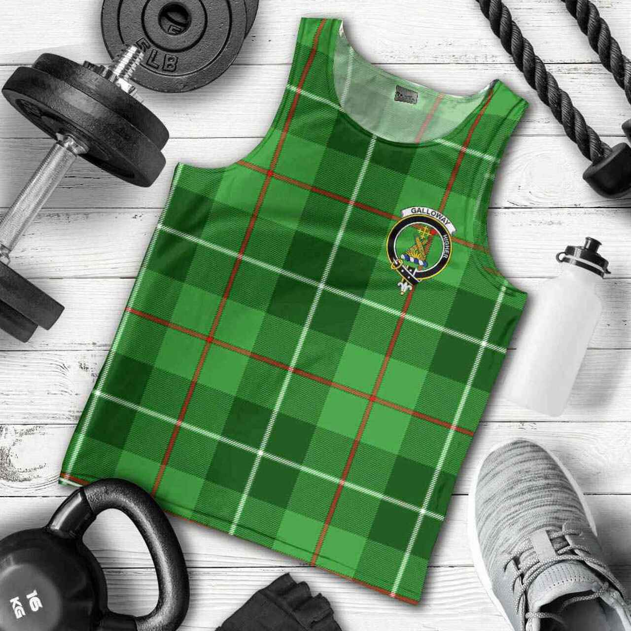 Galloway Tartan Crest Men Tank Top