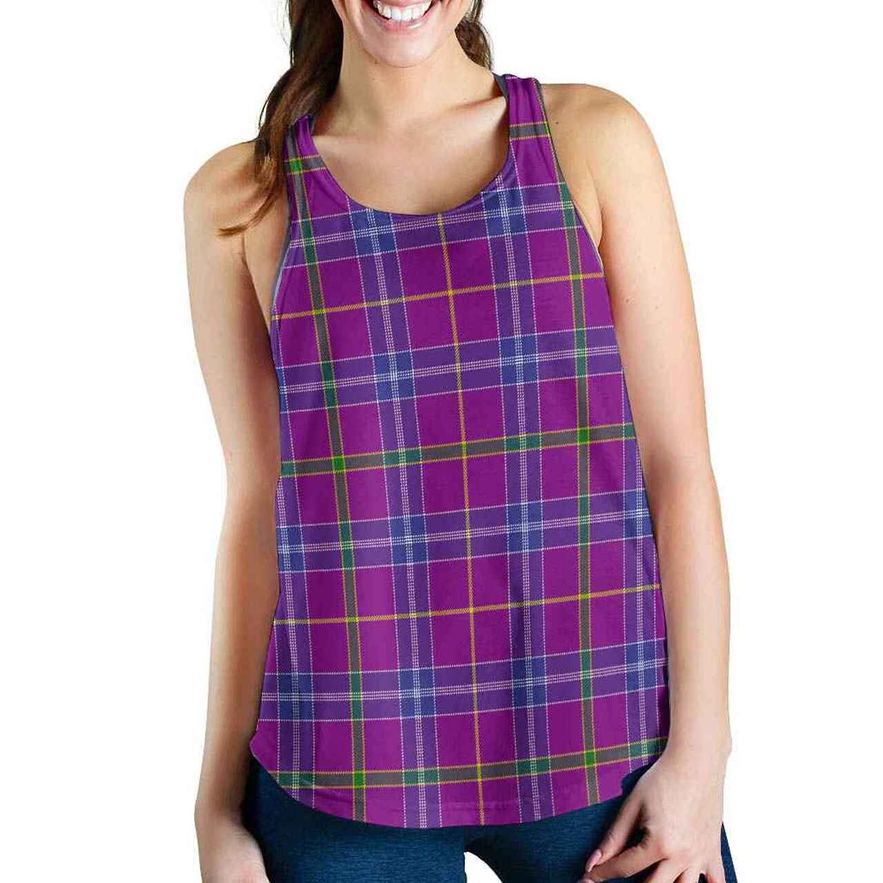 Jackson Tartan Plaid Women Racerback Tank