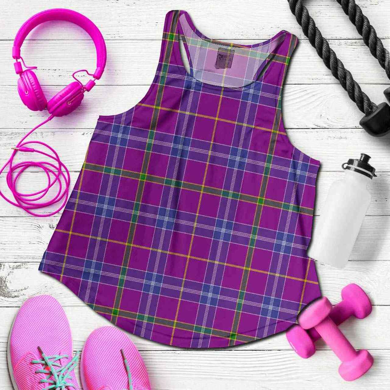 Jackson Tartan Plaid Women Racerback Tank