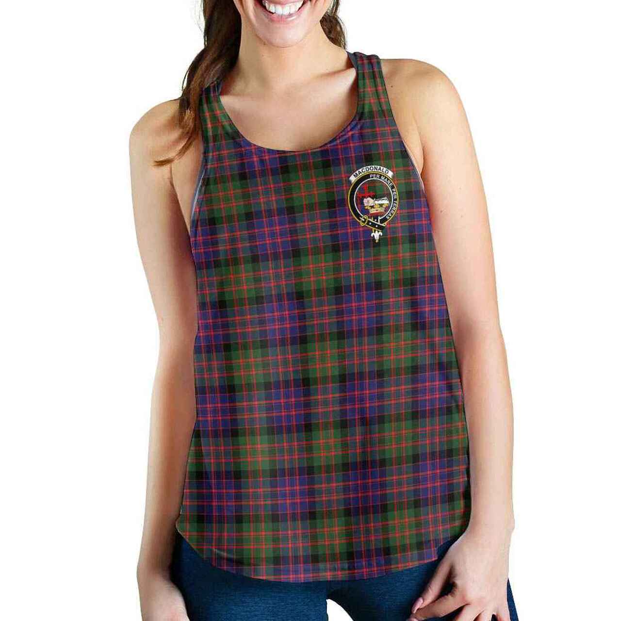 MacDonald (Clan Donald) Tartan Crest Women Racerback Tank