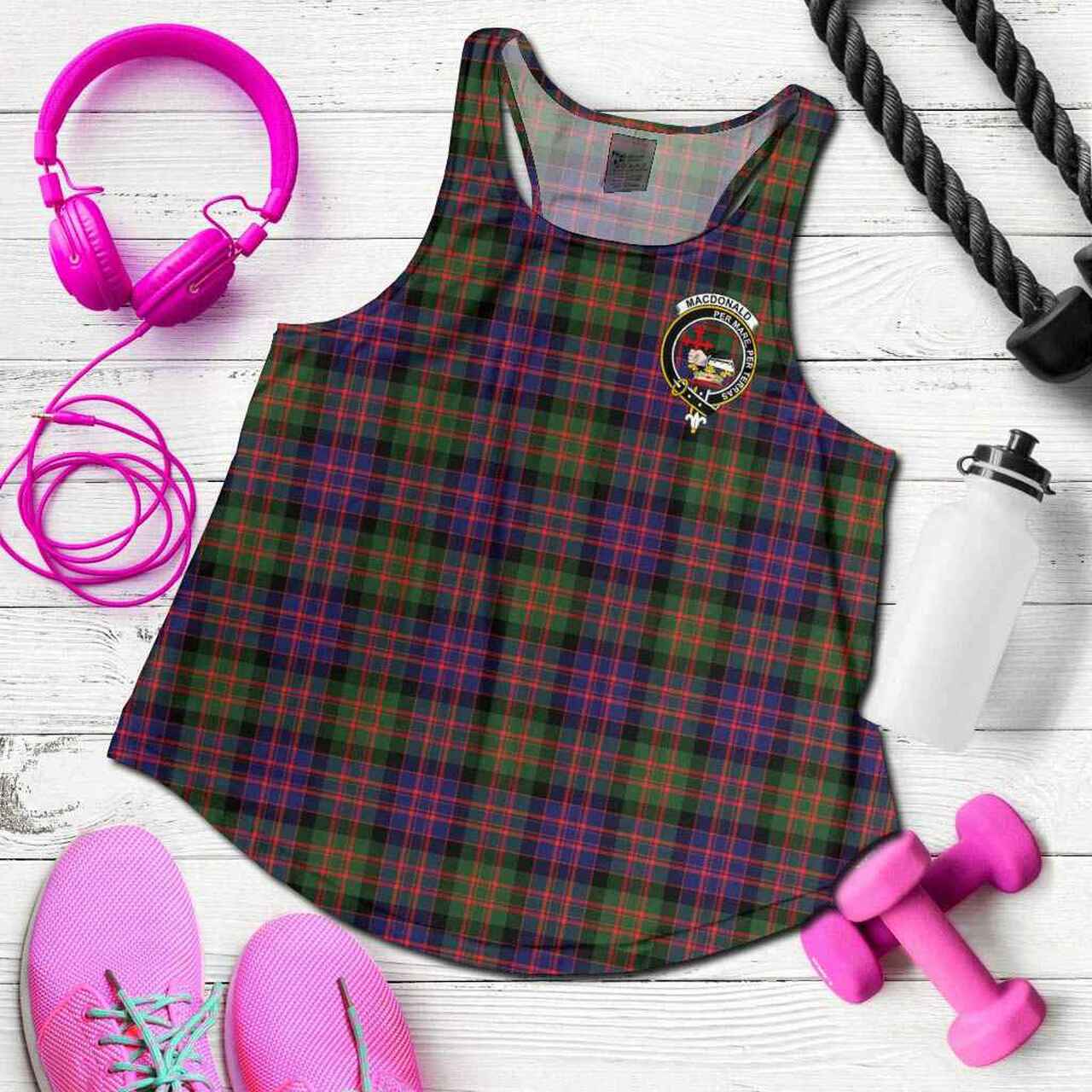 MacDonald (Clan Donald) Tartan Crest Women Racerback Tank