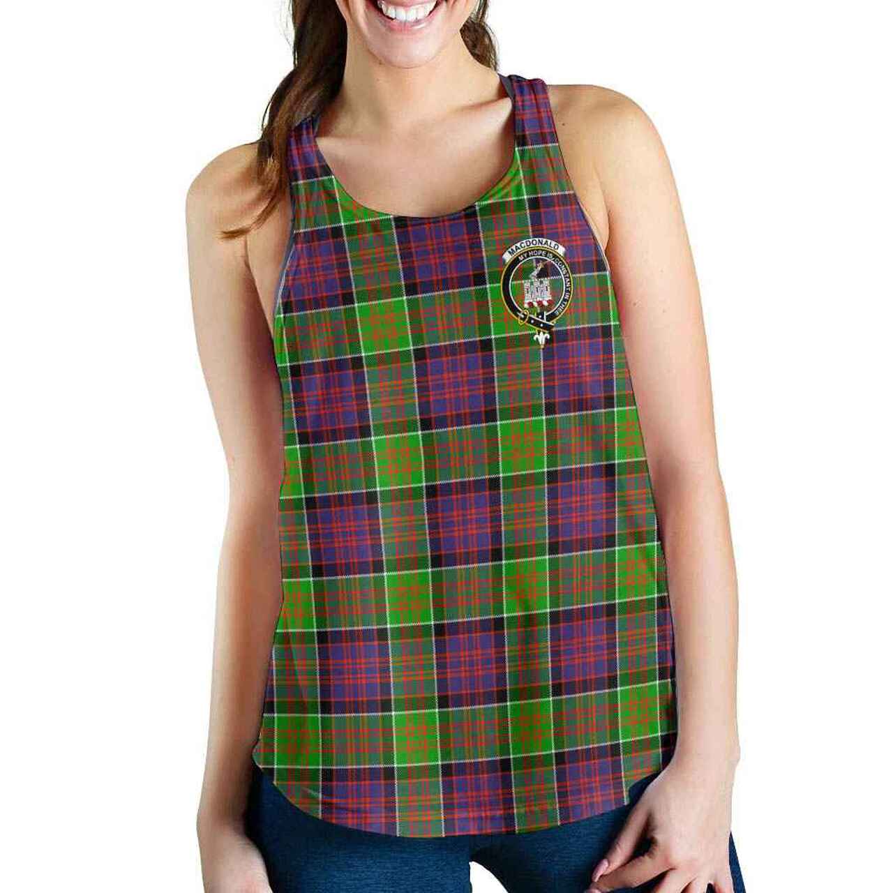 MacDonald (Clan Ranald) Tartan Crest Women Racerback Tank