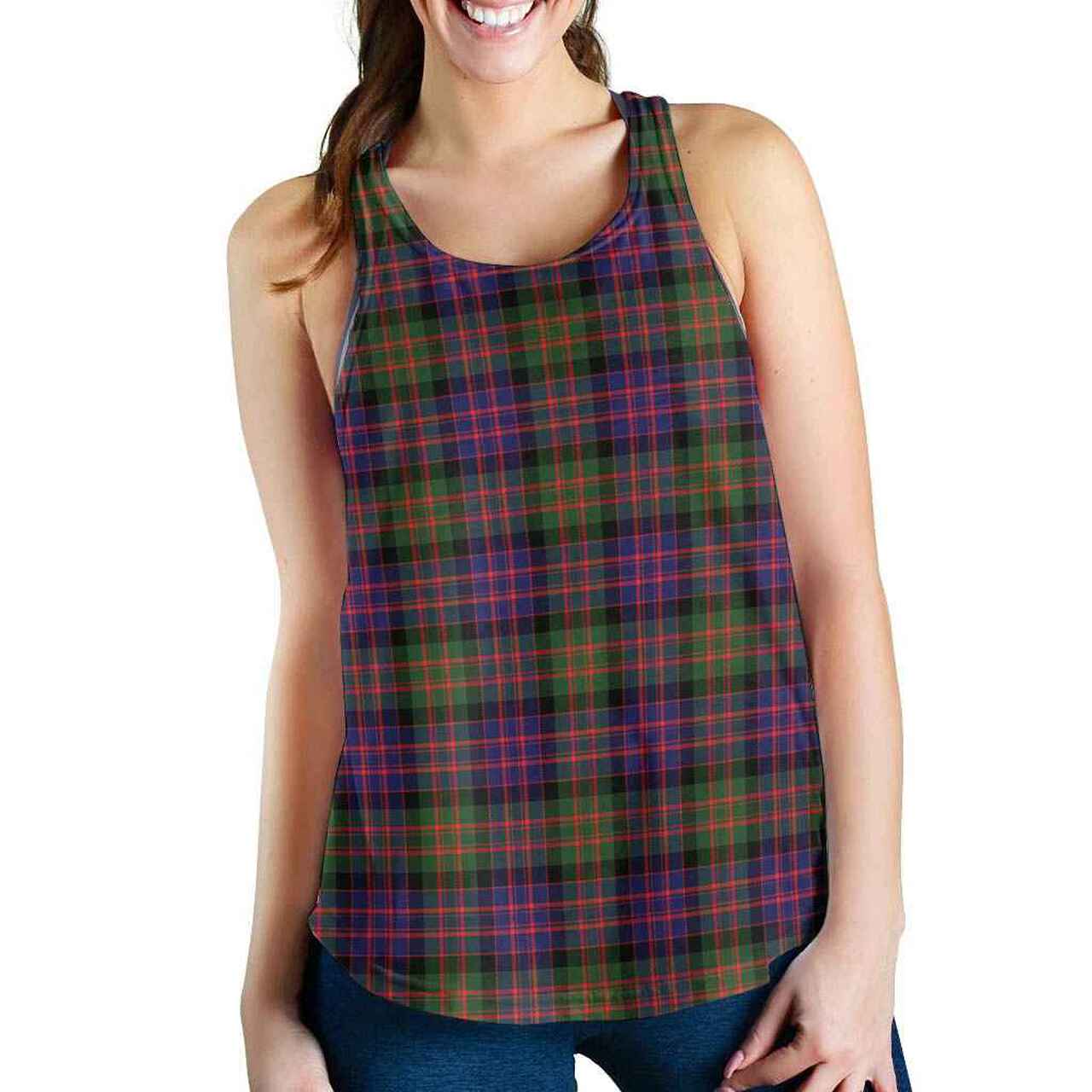 MacDonald Modern Tartan Plaid Women Racerback Tank