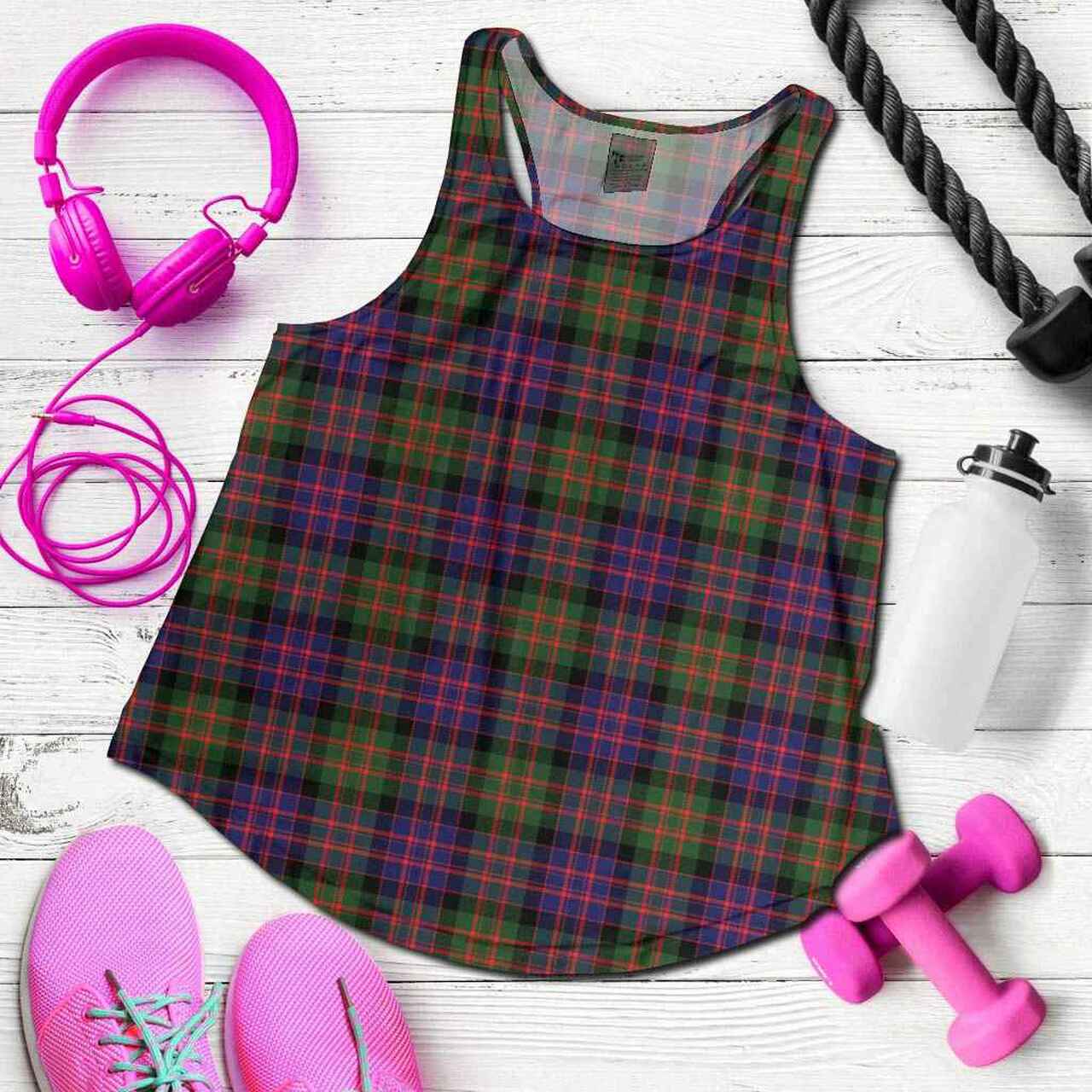 MacDonald Modern Tartan Plaid Women Racerback Tank