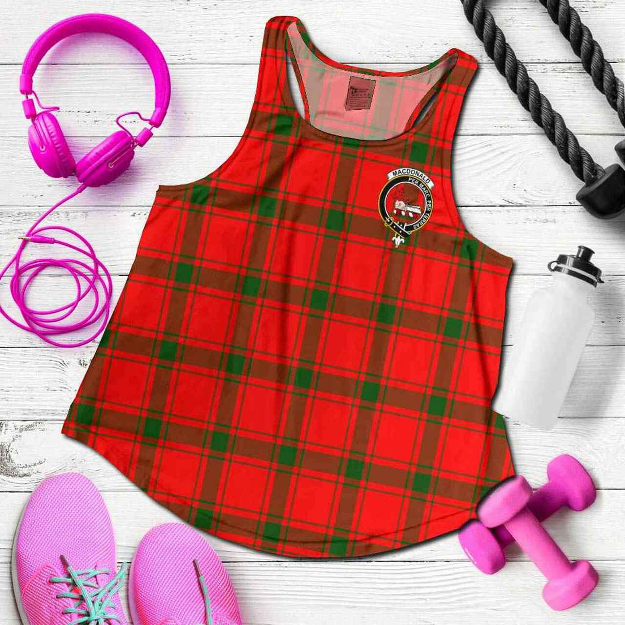 MacDonald (of Sleat) Tartan Crest Women Racerback Tank