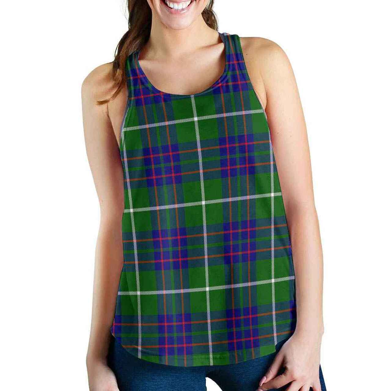 MacIntyre Hunting Modern Tartan Plaid Women Racerback Tank