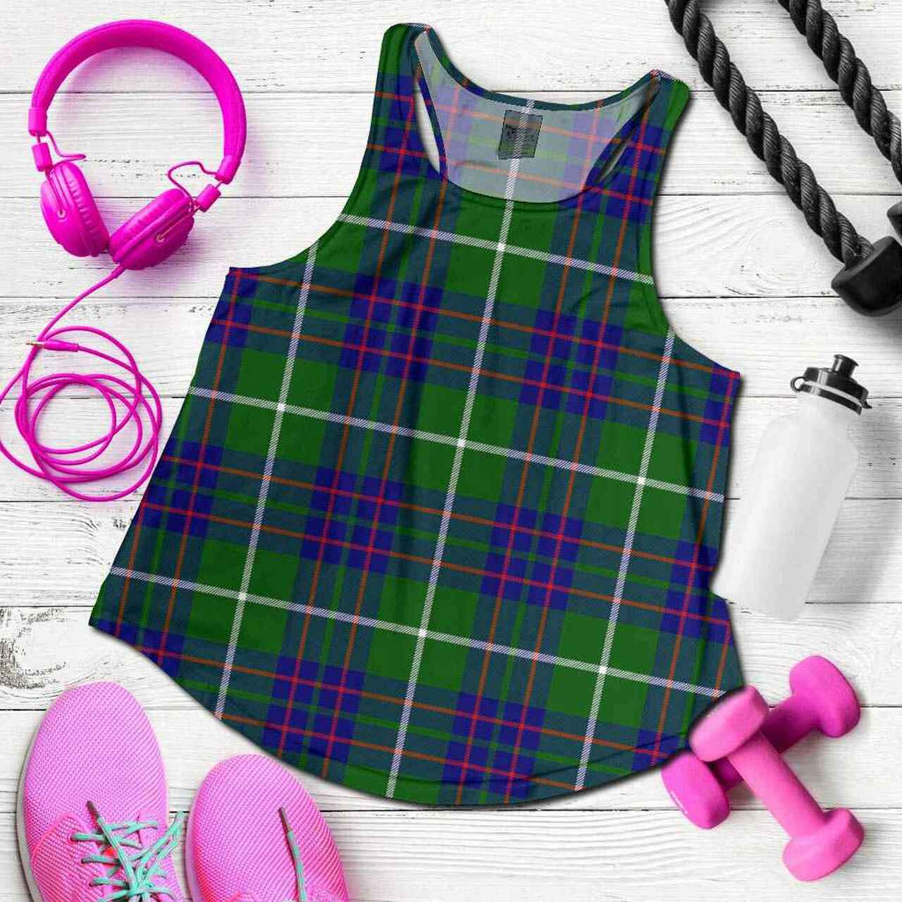 MacIntyre Hunting Modern Tartan Plaid Women Racerback Tank