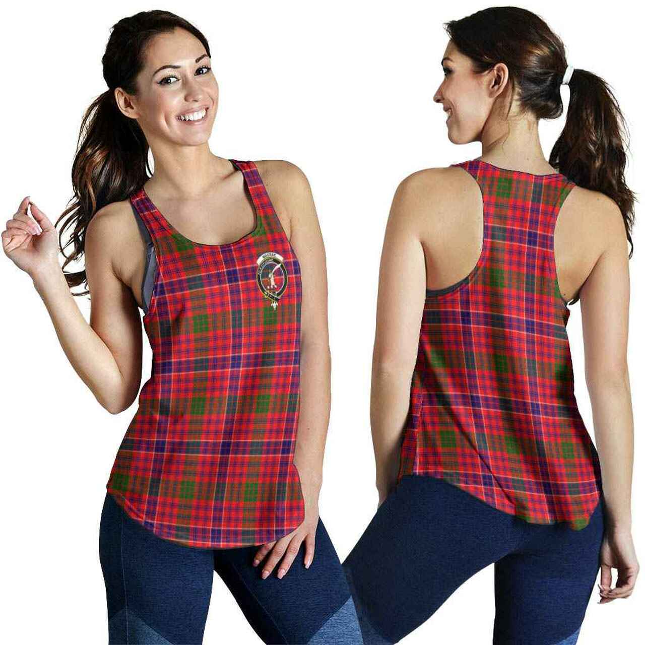MacRae Tartan Crest Women Racerback Tank
