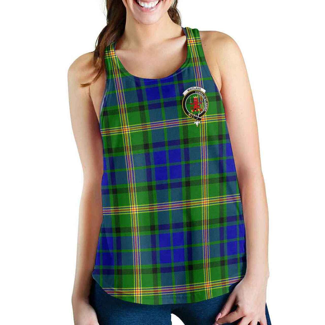 Maitland Tartan Crest Women Racerback Tank
