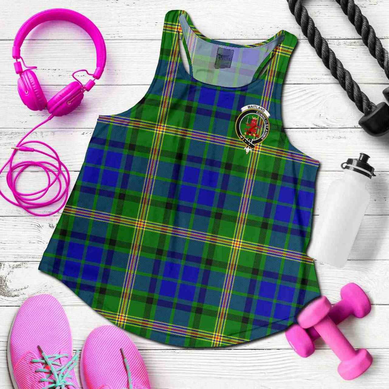 Maitland Tartan Crest Women Racerback Tank