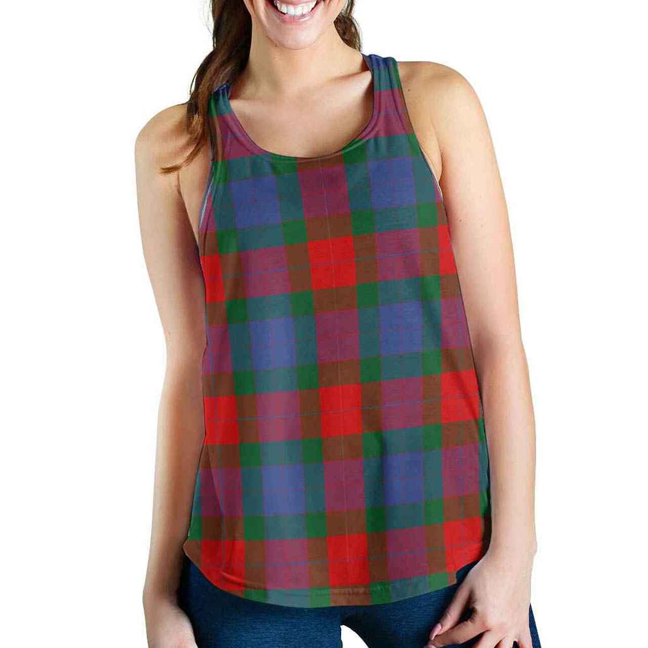 Mar Tartan Plaid Women Racerback Tank