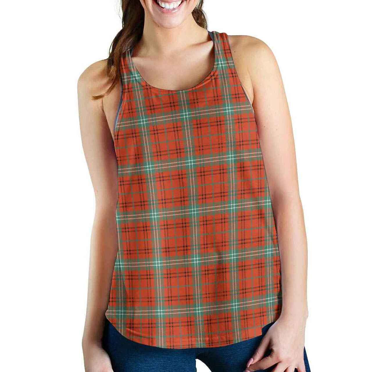 Morrison Red Ancient Tartan Plaid Women Racerback Tank