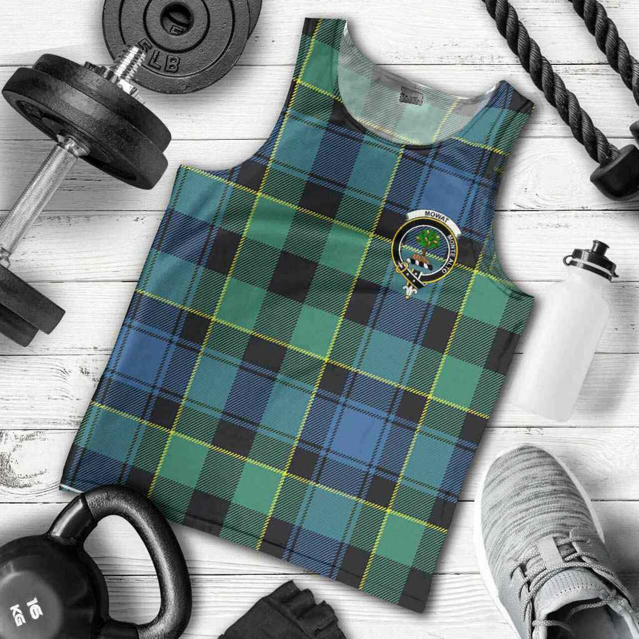 Mowat (of Inglistoun) Tartan Crest Men Tank Top