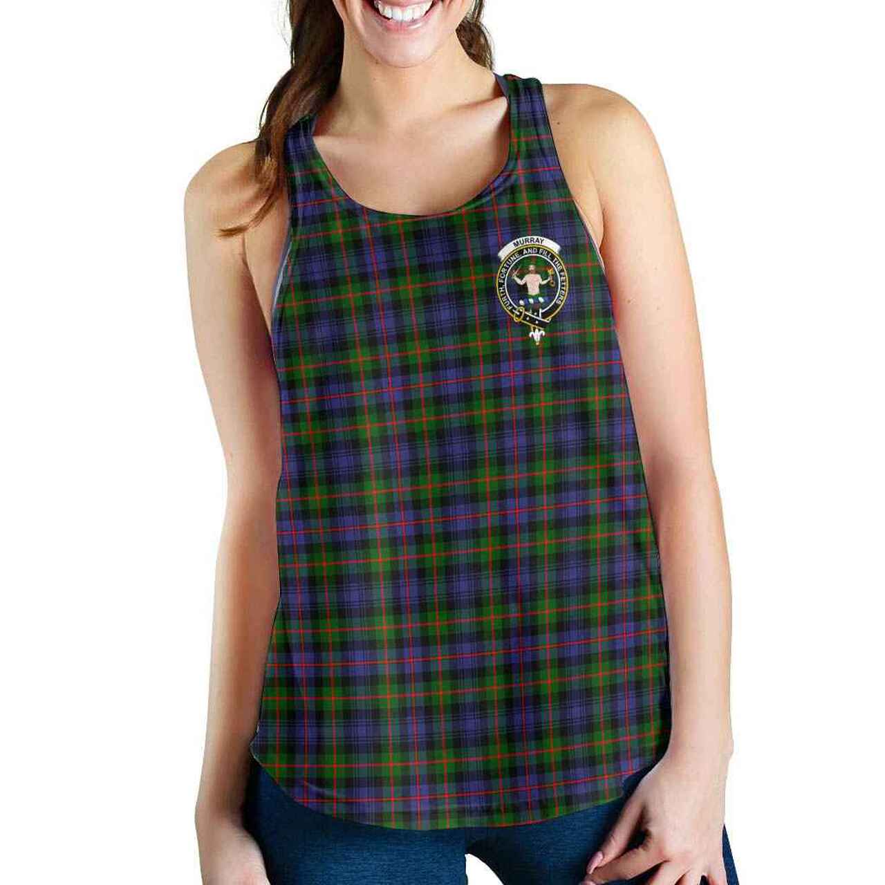 Murray (of Atholl) Tartan Crest Women Racerback Tank