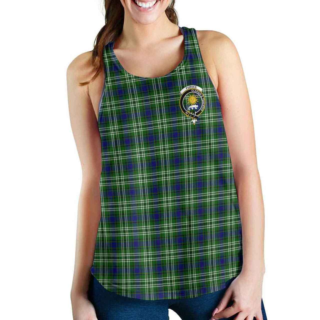 Purves Tartan Crest Women Racerback Tank