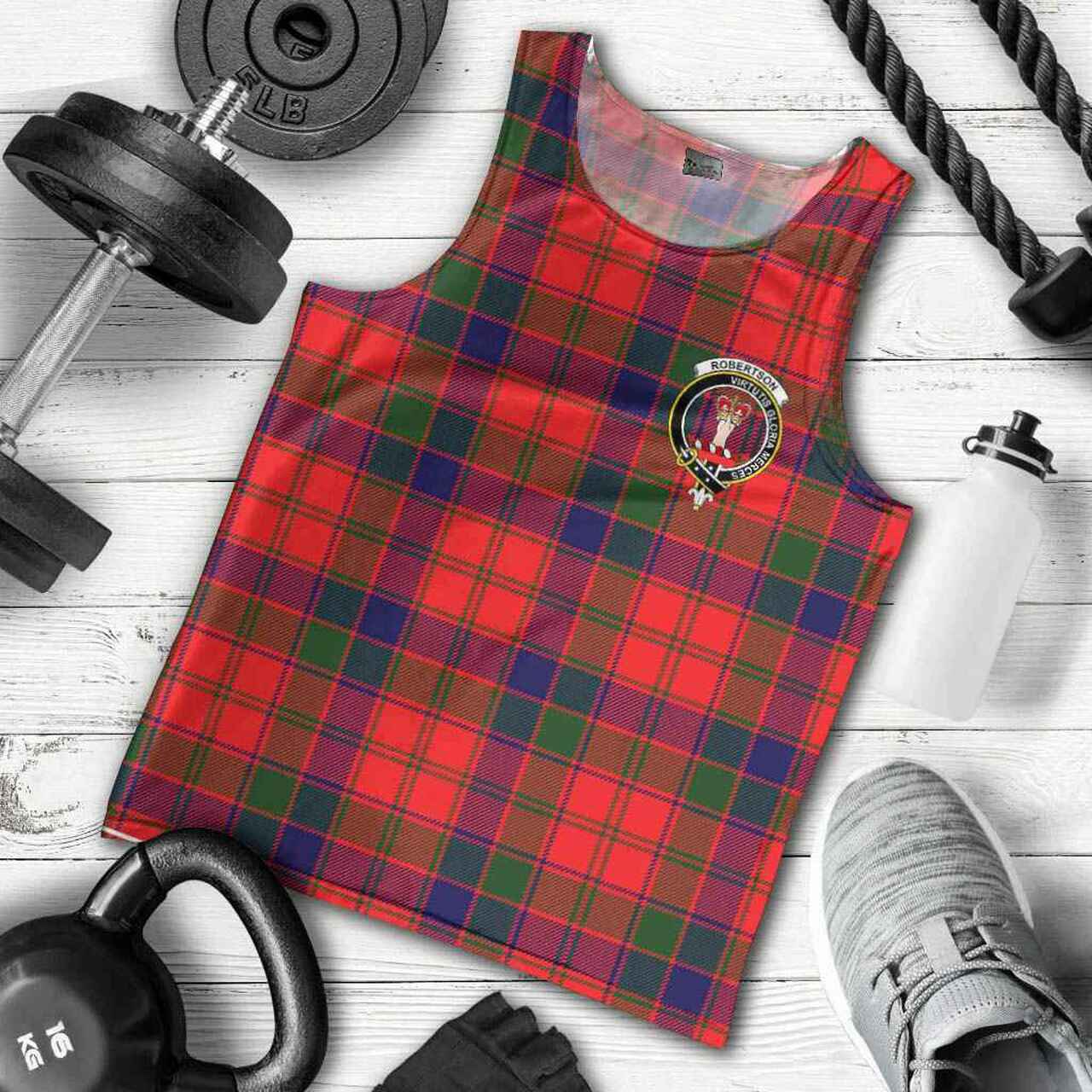 Robertson Tartan Crest Men Tank Top