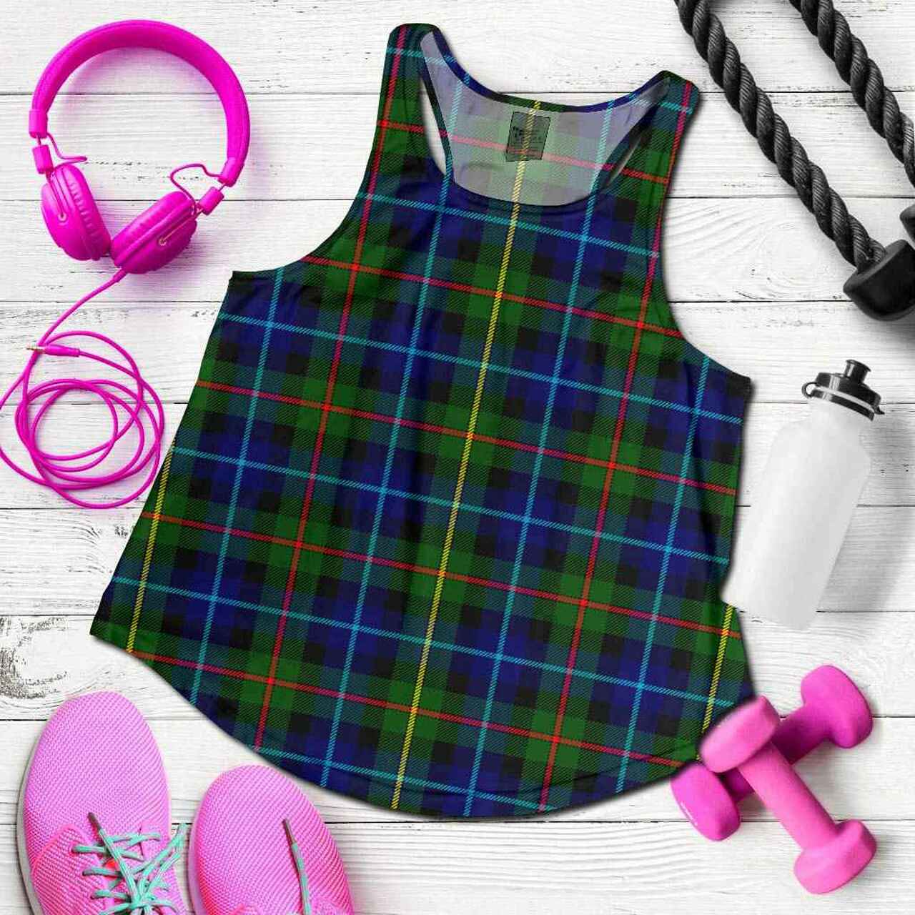 Smith Modern Tartan Plaid Women Racerback Tank