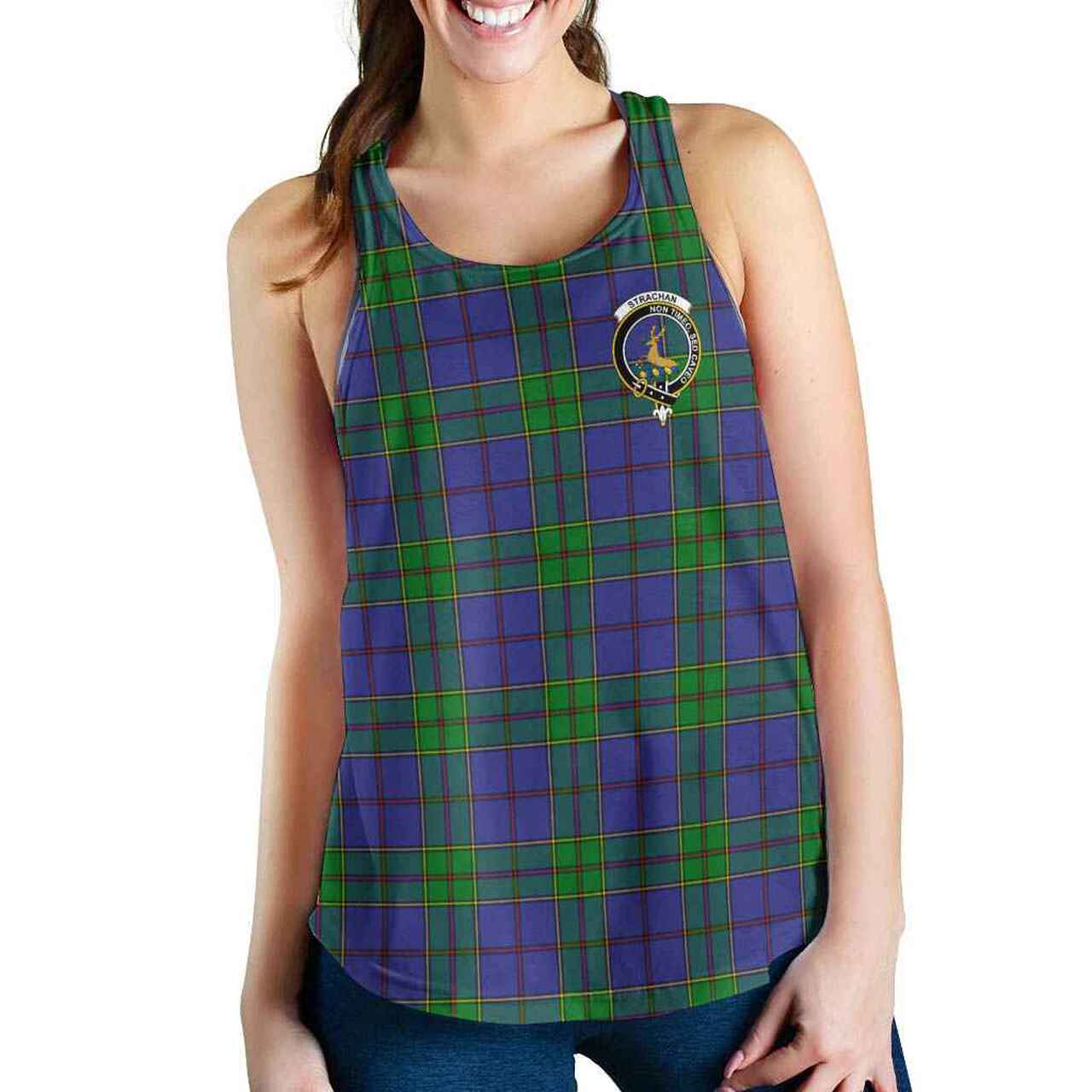 Strachan Tartan Crest Women Racerback Tank