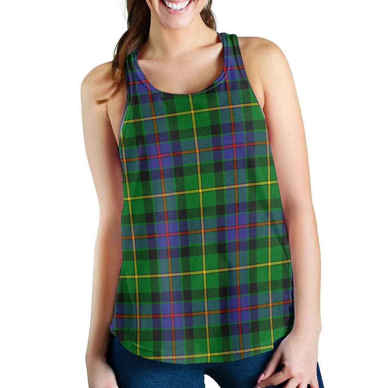 Tait Modern Tartan Plaid Women Racerback Tank