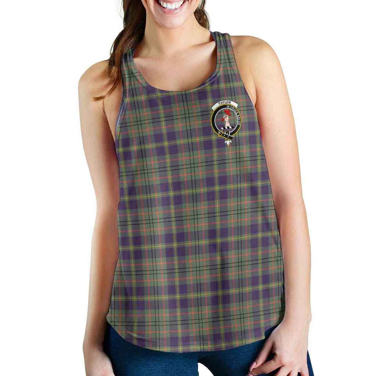 Taylor Tartan Crest Women Racerback Tank