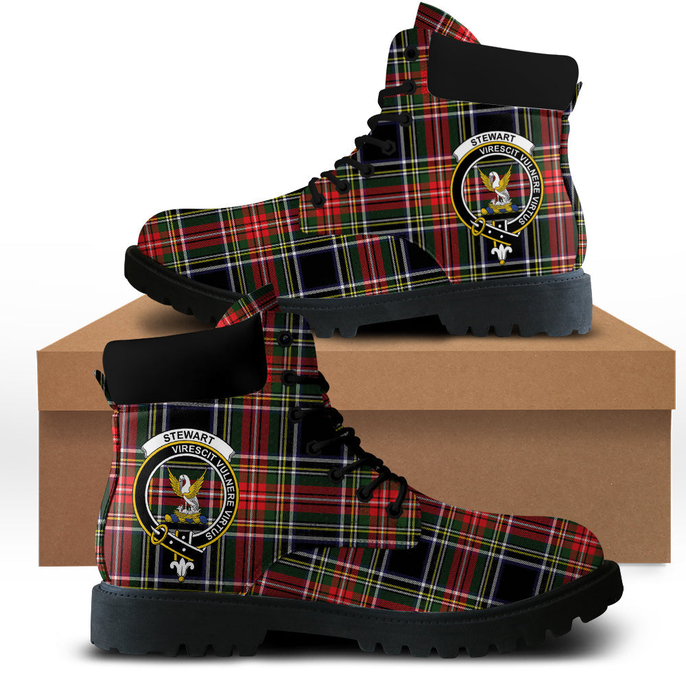 Stewart Black Tartan Plaid All Season Boots