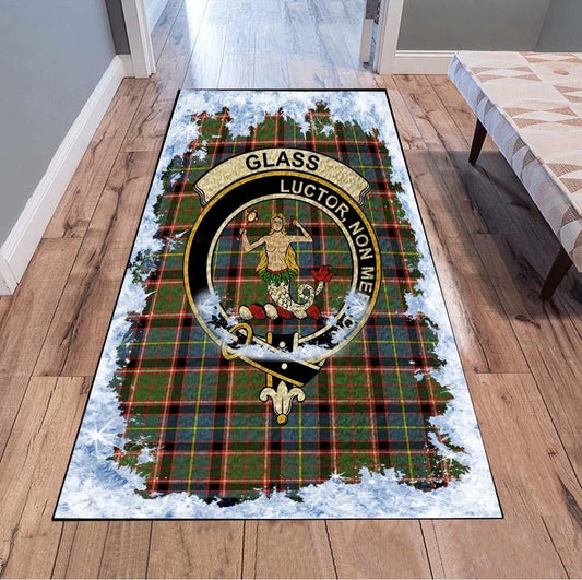 Glass Tartan Christmas Area Rugs