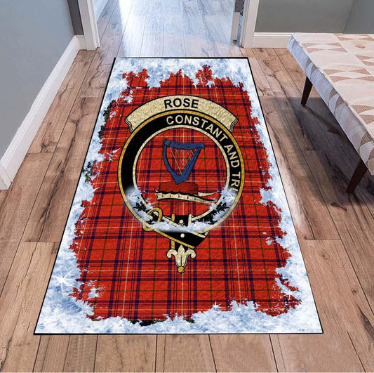 Rose Tartan Christmas Area Rugs