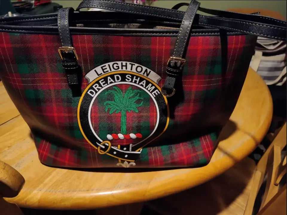 Tartan Leather Tote Bag