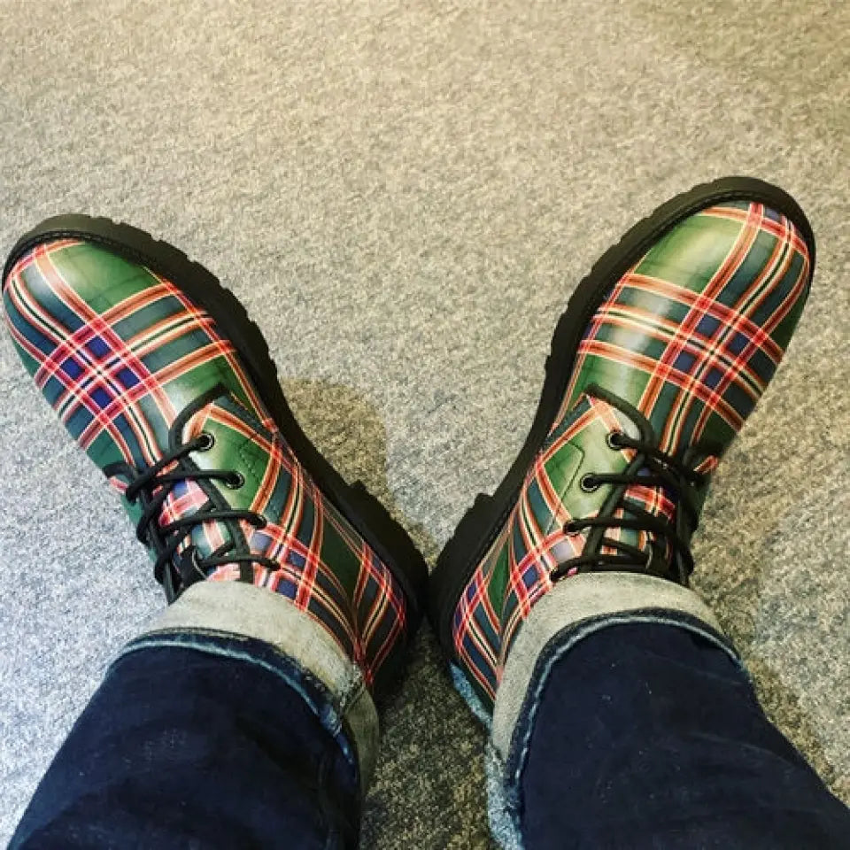 Tartan Leather Boots