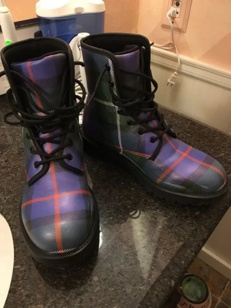 Tartan Leather Boots