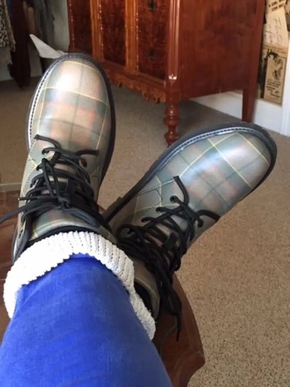 Tartan Leather Boots