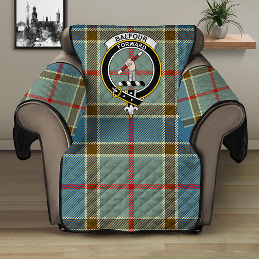 Balfour Blue Tartan Crest Sofa Protector