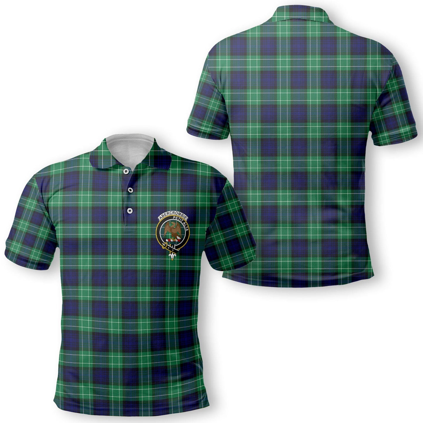 Clan Abercrombie Tartan Golf Men Polo Shirt Crest And Plaid Basic Style