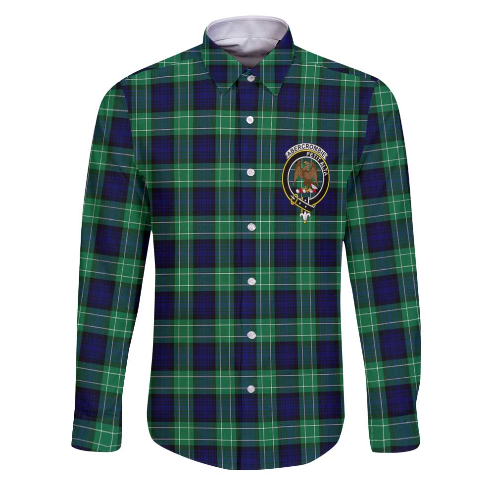 Clan Abercrombie Tartan Long Sleeve Button Shirt Crest And Plaid Basic Style
